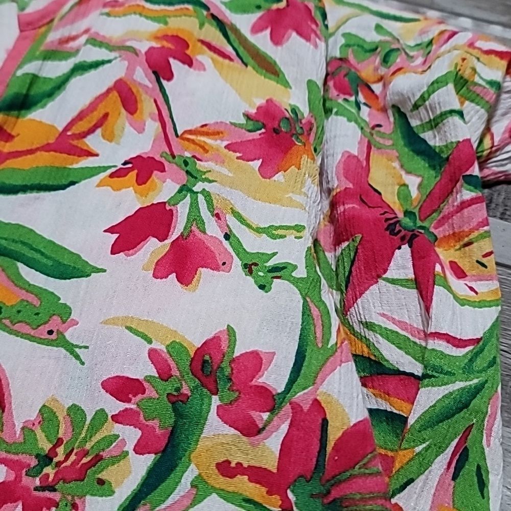 J. Crew Factory Tissue Tunic Floral swim cover top Size Medium - Picture 6 of 6